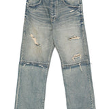Jeans a gamba ampia con effetto vissuto in blu Purple - uomo 