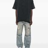 Jeans a gamba ampia con effetto vissuto in blu Purple - uomo 
