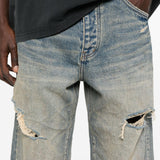 Jeans a gamba ampia con effetto vissuto in blu Purple - uomo 