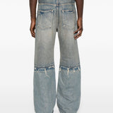Jeans a gamba ampia con effetto vissuto in blu Purple - uomo 