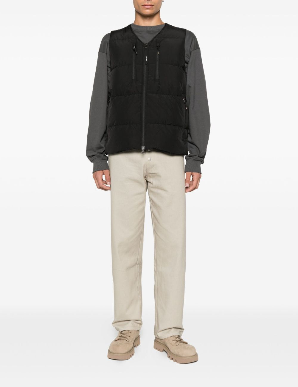 Gilet smanicato con zip in nero Pyrenex - unisex 