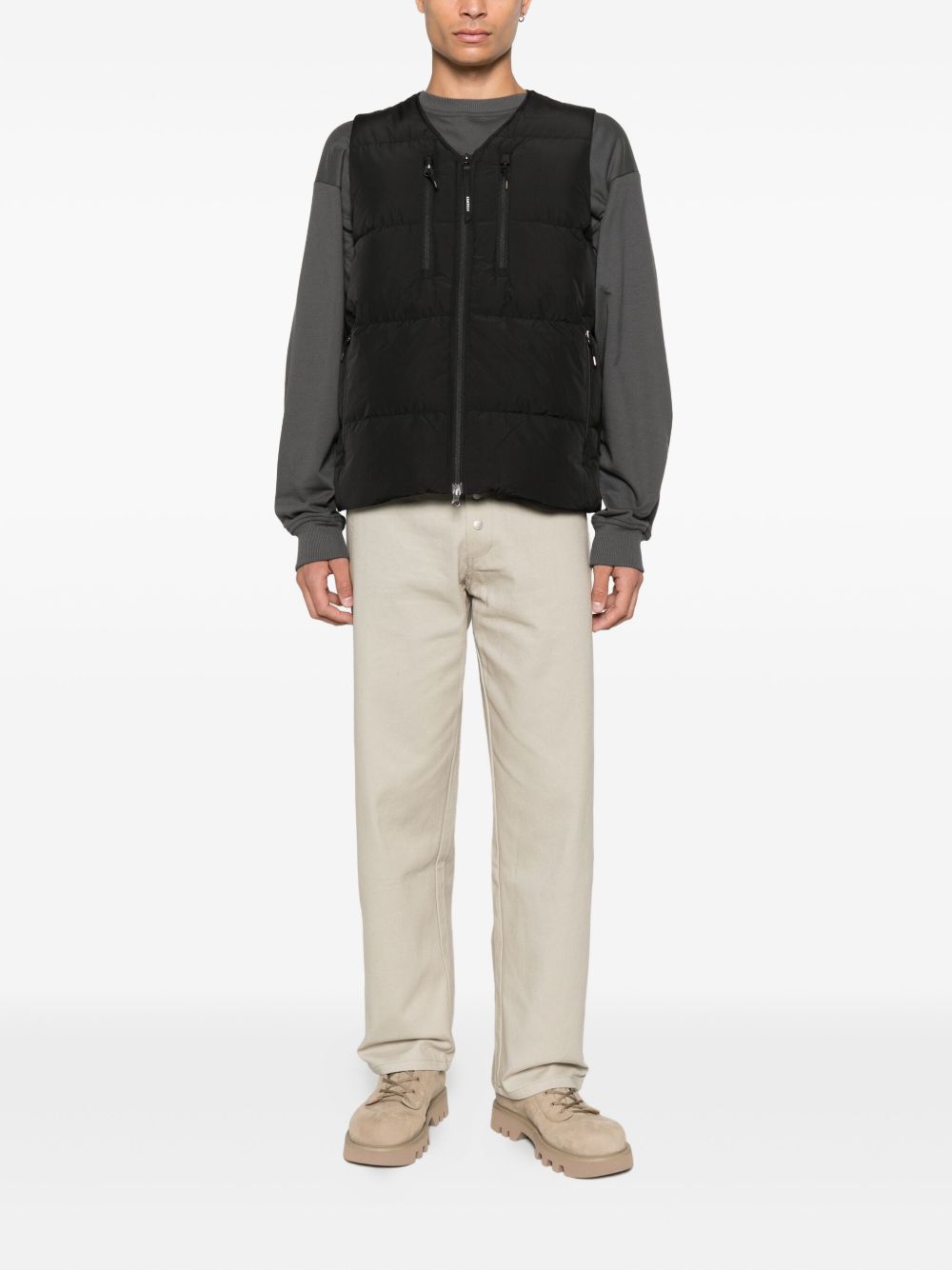 Gilet smanicato con zip in nero Pyrenex - unisex 