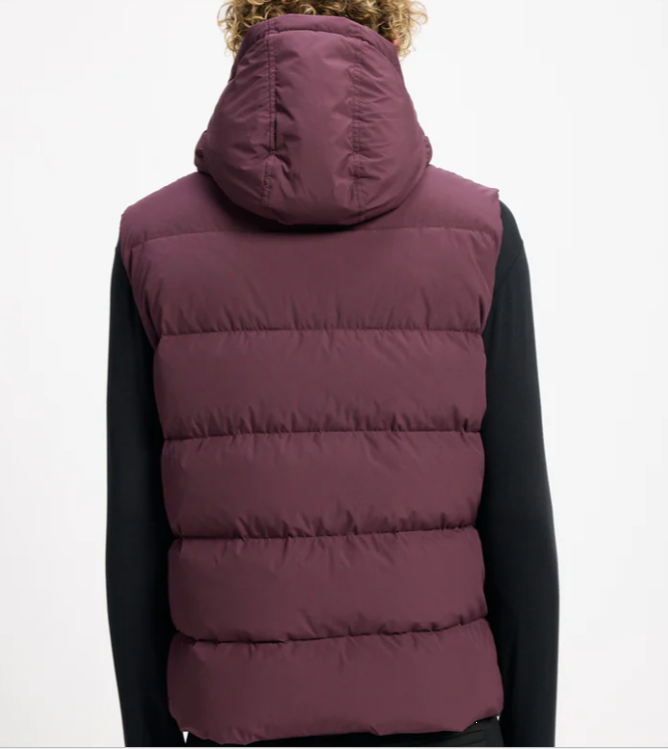 Gilet imbottito con cappuccio spoutnic in viola Pyrenex - unisex 