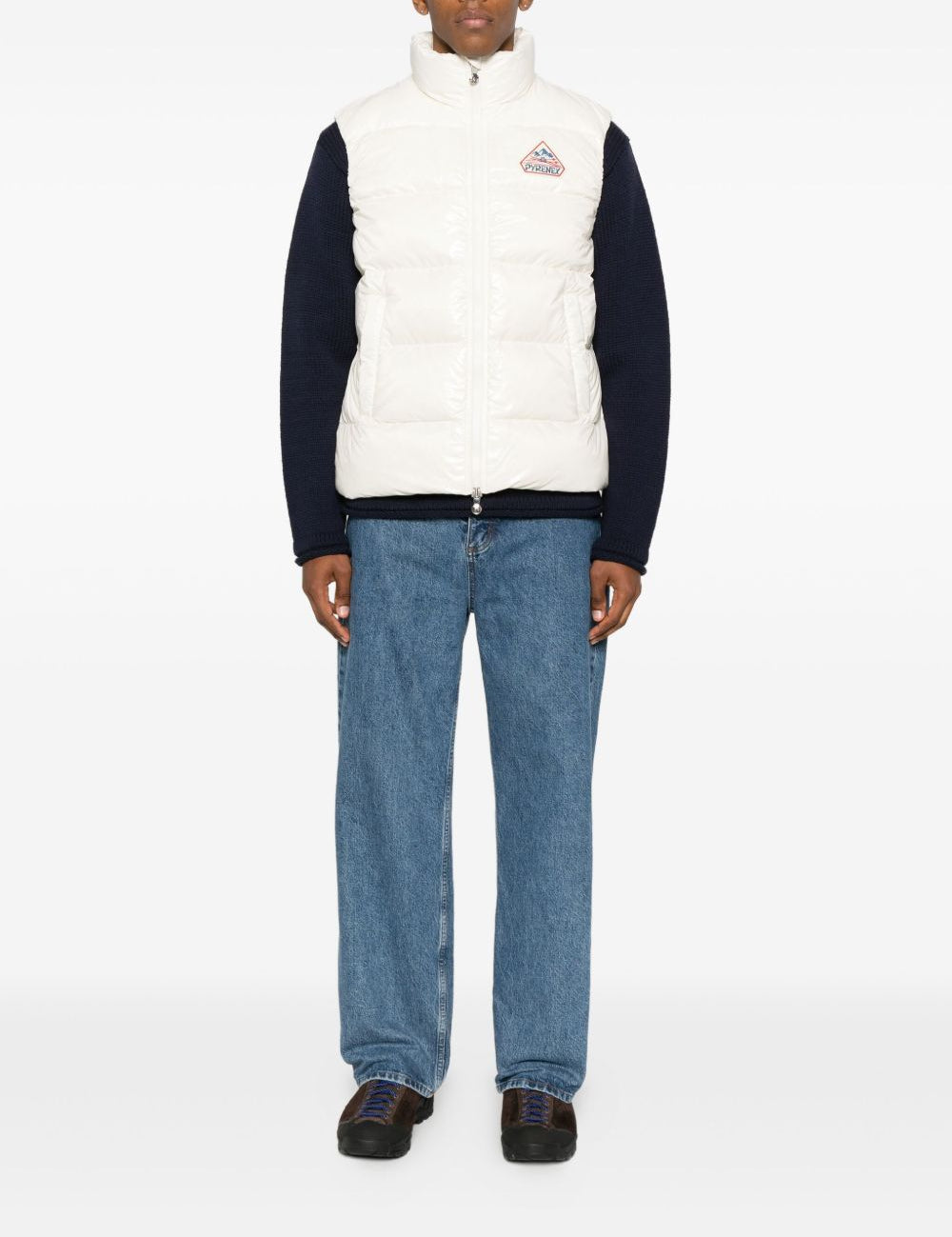Gilet con logo-patch in bianco Pyrenex - unisex 