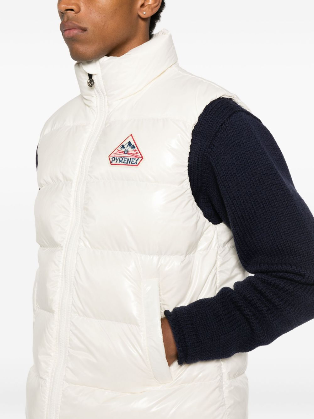 Gilet con logo-patch in bianco Pyrenex - unisex 