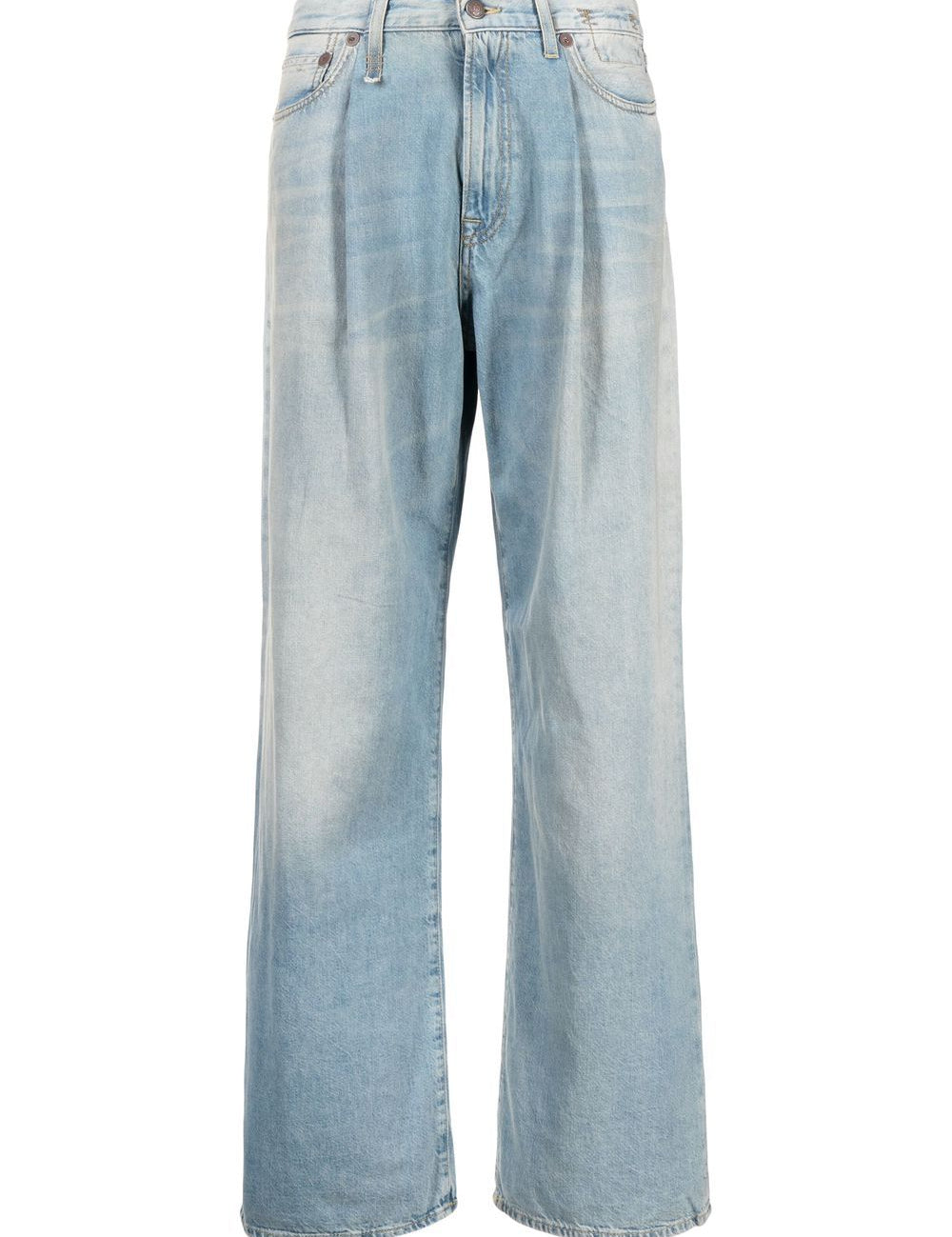 Pantaloni a gamba ampia Damon con pieghe in blu R13 - donna 