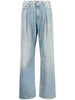 Pantaloni a gamba ampia Damon con pieghe in blu R13 - donna