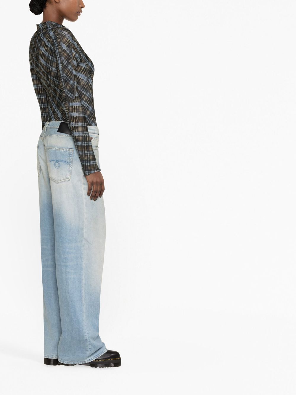 Pantaloni a gamba ampia Damon con pieghe in blu R13 - donna 