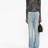 Pantaloni a gamba ampia Damon con pieghe in blu R13 - donna 