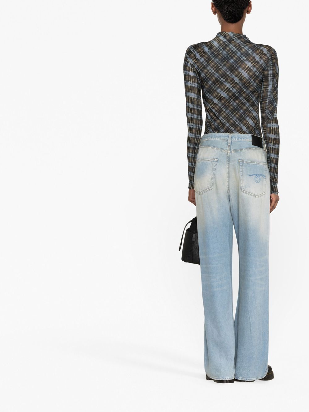 Pantaloni a gamba ampia Damon con pieghe in blu R13 - donna 