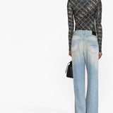 Pantaloni a gamba ampia Damon con pieghe in blu R13 - donna 