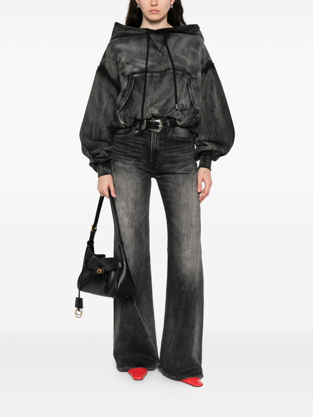 Jeans con design a inserti in nero R13 - donna 