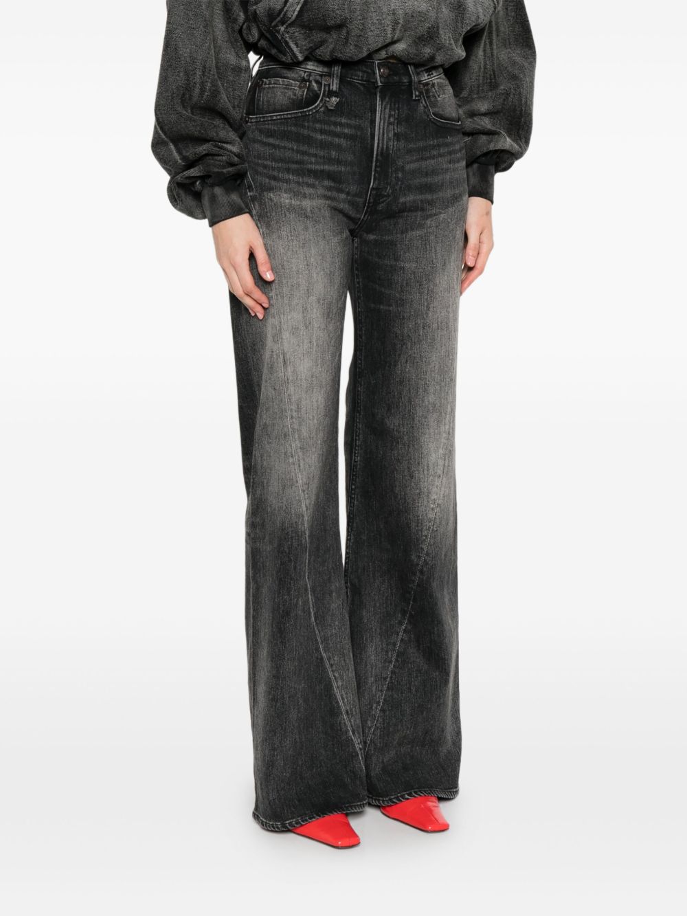 Jeans con design a inserti in nero R13 - donna 