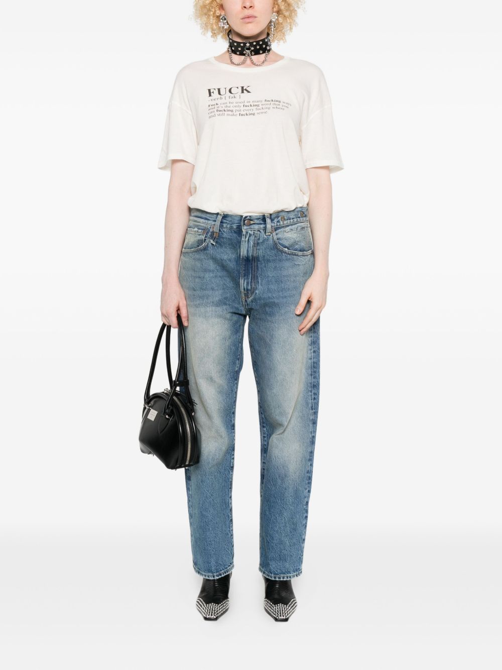 T-shirt stampa "Fuck" in bianco R13 - donna 