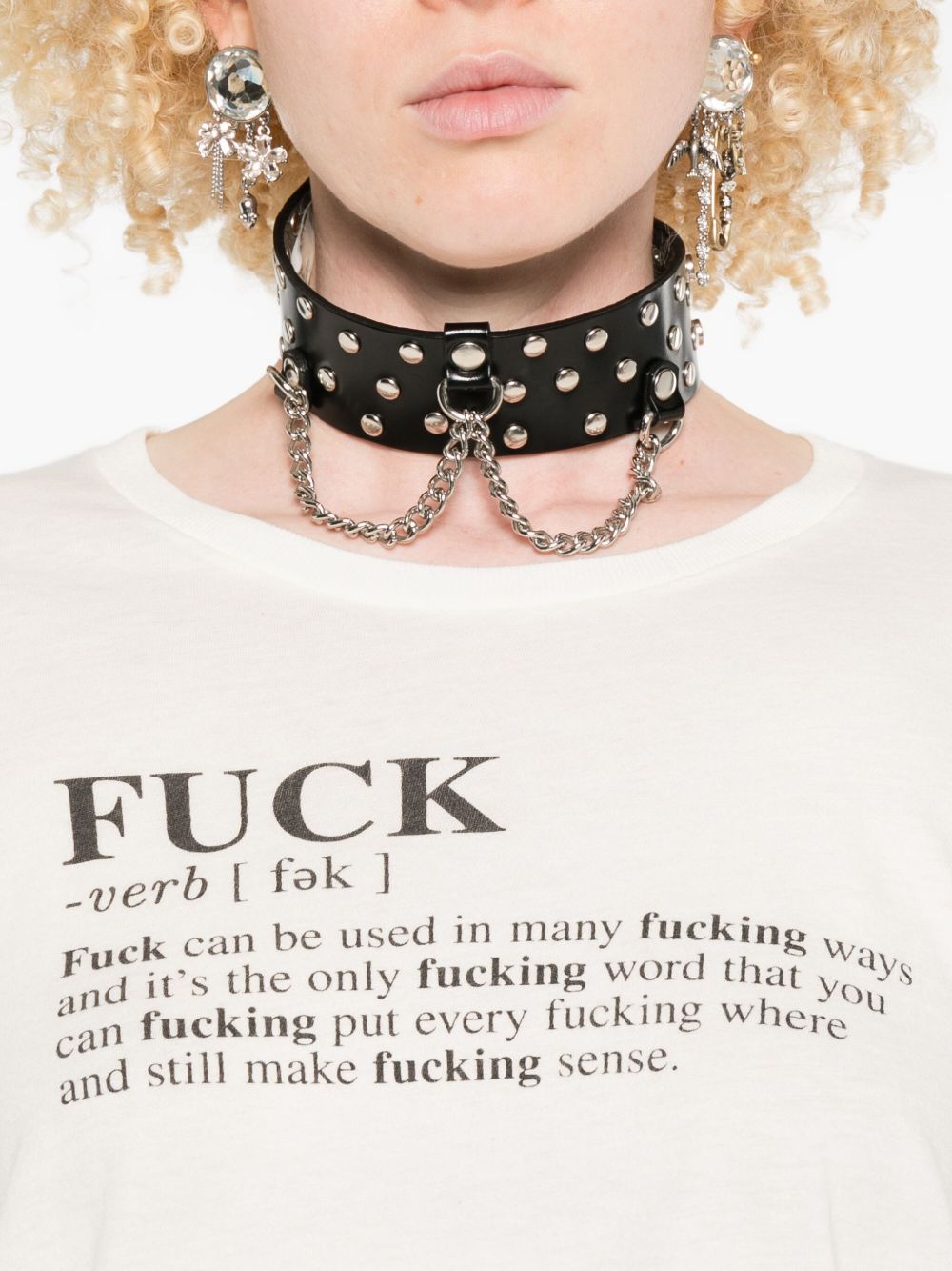 T-shirt stampa "Fuck" in bianco R13 - donna 