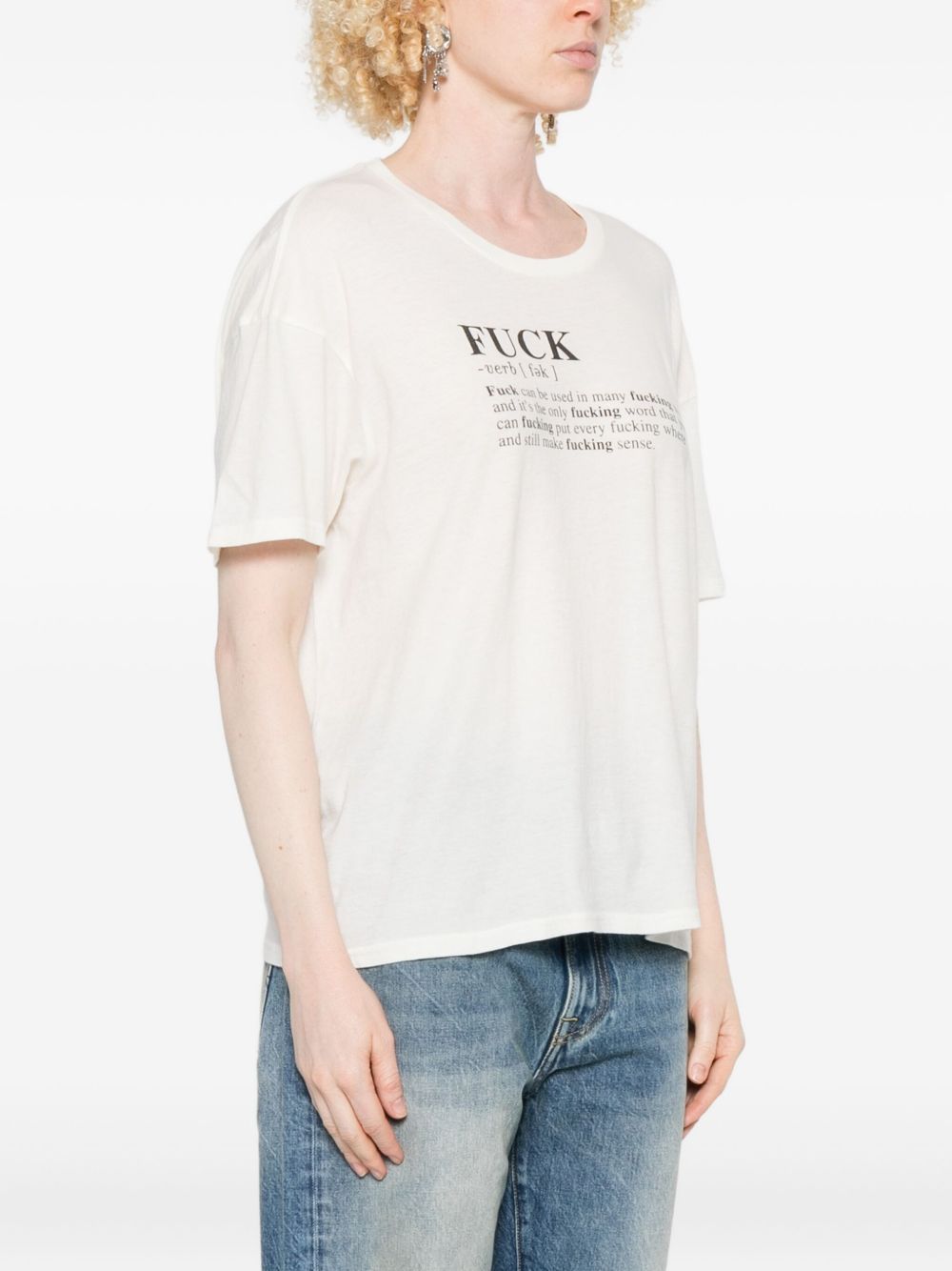 T-shirt stampa "Fuck" in bianco R13 - donna 