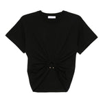 T-shirt con dttaglio ad anello in nero Rabanne - donna 