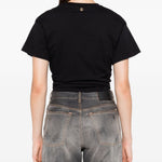 T-shirt con dttaglio ad anello in nero Rabanne - donna 