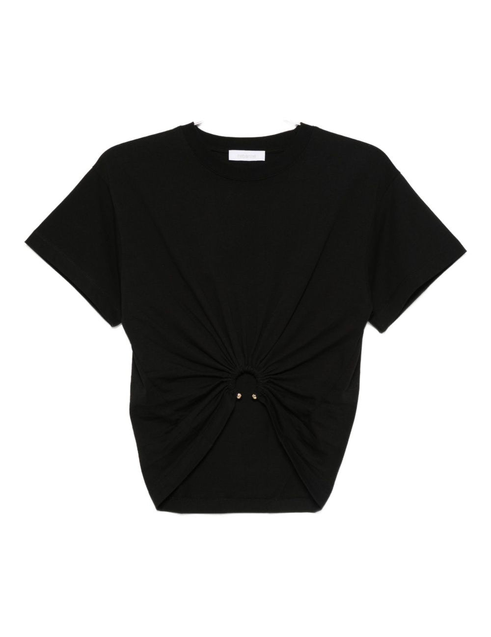 T-shirt con dttaglio ad anello in nero Rabanne - donna 
