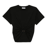T-shirt con dttaglio ad anello in nero Rabanne - donna 