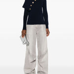 Maglia con dettaglio bottoni in blu navy Rabanne - donna 