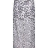 Gonna midi in pizzo floreale in argento Rabanne - donna 