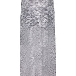 Gonna midi in pizzo floreale in argento Rabanne - donna 
