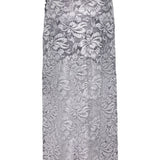 Gonna midi in pizzo floreale in argento Rabanne - donna 