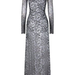 Abito in pizzo con spalle scoperte in grigio e argento  Rabanne - donna 