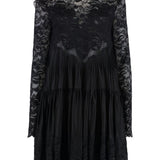 Abito in pizzo a maniche lunghe in nero Rabanne - donna 