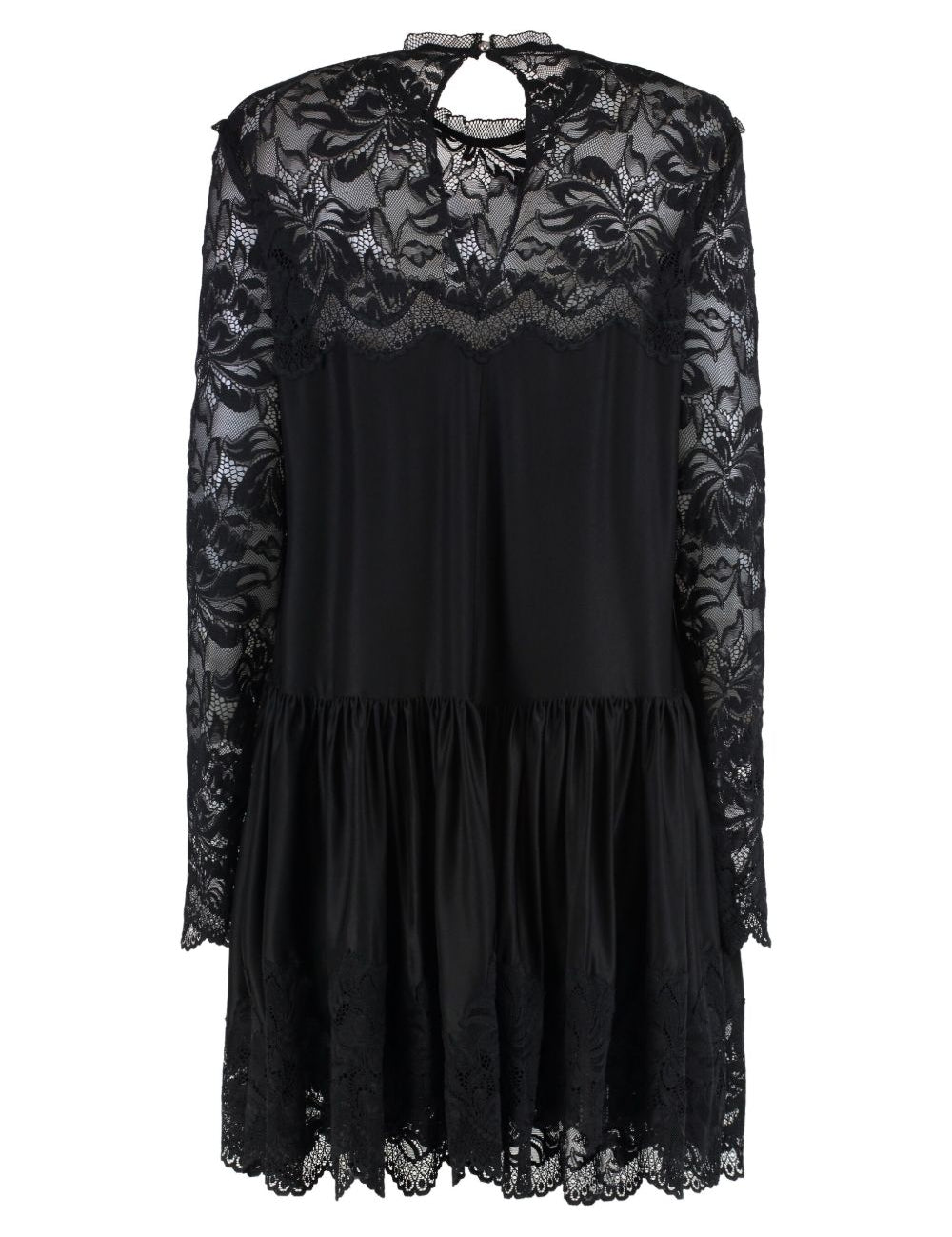 Abito in pizzo a maniche lunghe in nero Rabanne - donna 