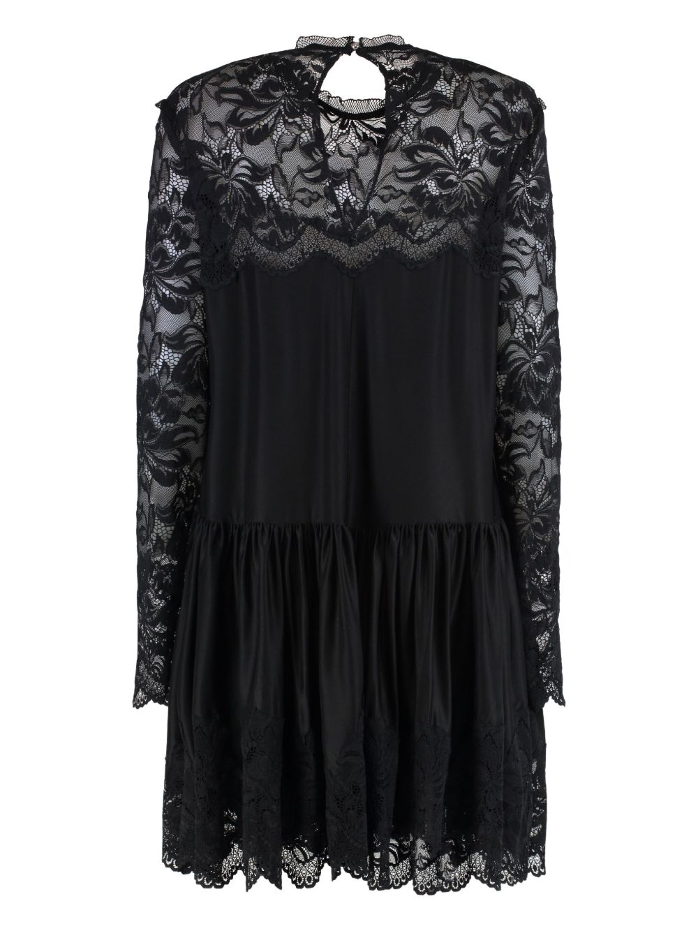 Abito in pizzo a maniche lunghe in nero Rabanne - donna 