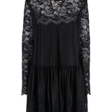 Abito in pizzo a maniche lunghe in nero Rabanne - donna 
