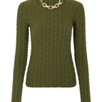 Maglione con dettaglio a catena in verde Rabanne - donna 