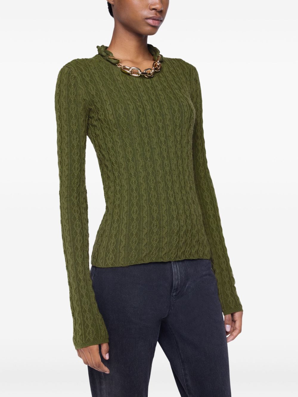 Maglione con dettaglio a catena in verde Rabanne - donna 