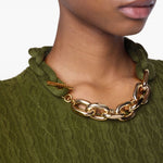 Maglione con dettaglio a catena in verde Rabanne - donna 
