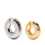 Orecchini con finitura lucida (set di tre) in argento e oro Rabanne - donna 