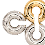 Orecchini con finitura lucida (set di tre) in argento e oro Rabanne - donna 