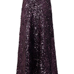 Gonna lunga con paillettes in viola Rabanne - donna 