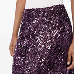 Gonna lunga con paillettes in viola Rabanne - donna 