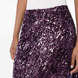 Gonna lunga con paillettes in viola Rabanne - donna 