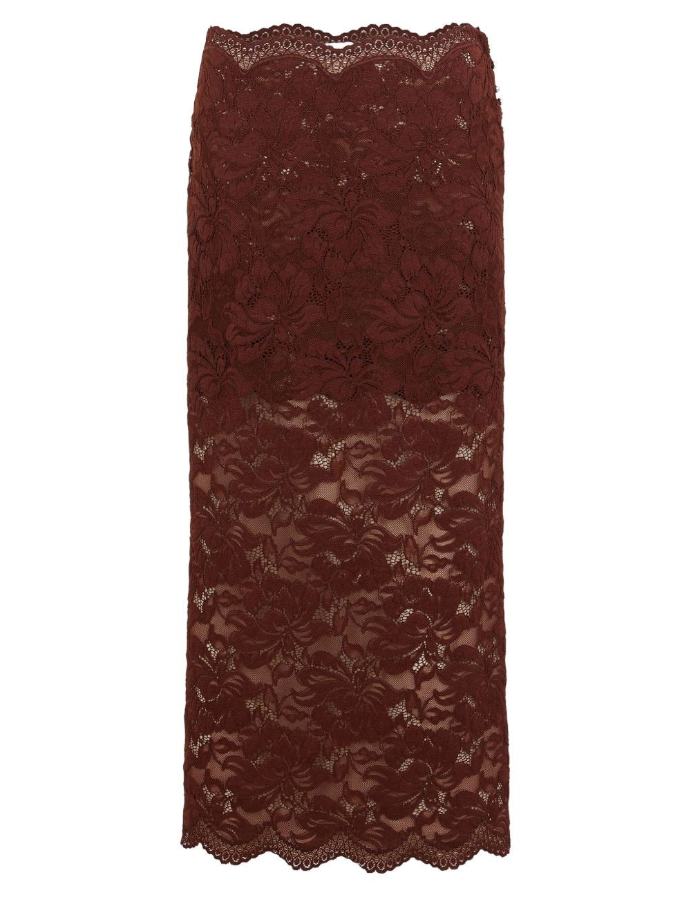 Gonna midi in pizzo mattone Rabanne - donna 