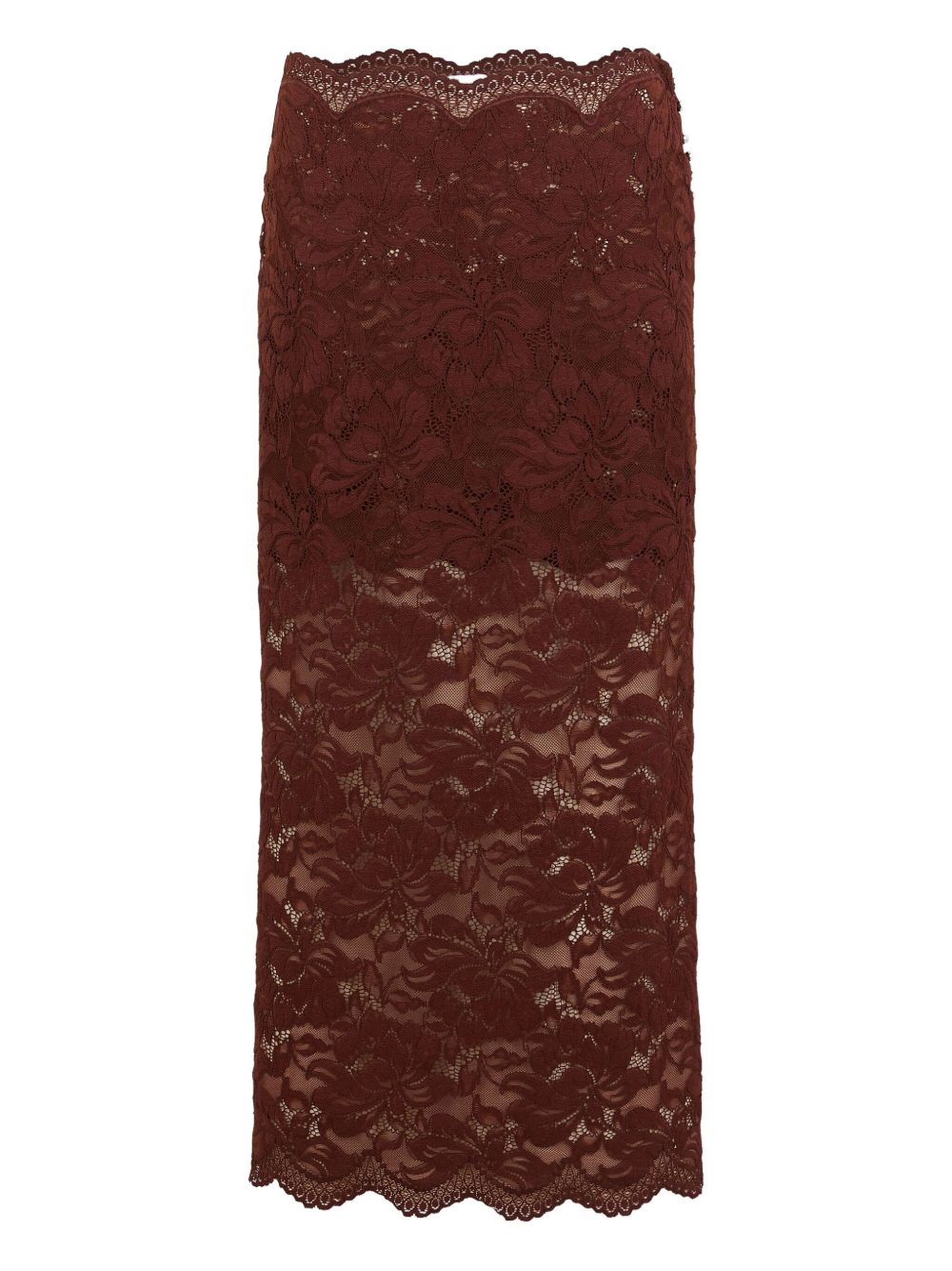 Gonna midi in pizzo mattone Rabanne - donna 