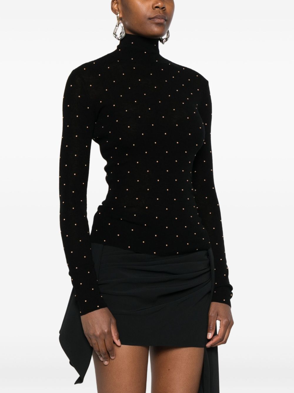 Maglione con borchie in nero Rabanne - donna 
