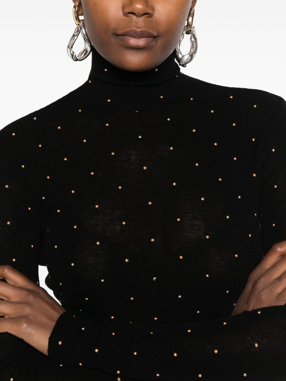 Maglione con borchie in nero Rabanne - donna 