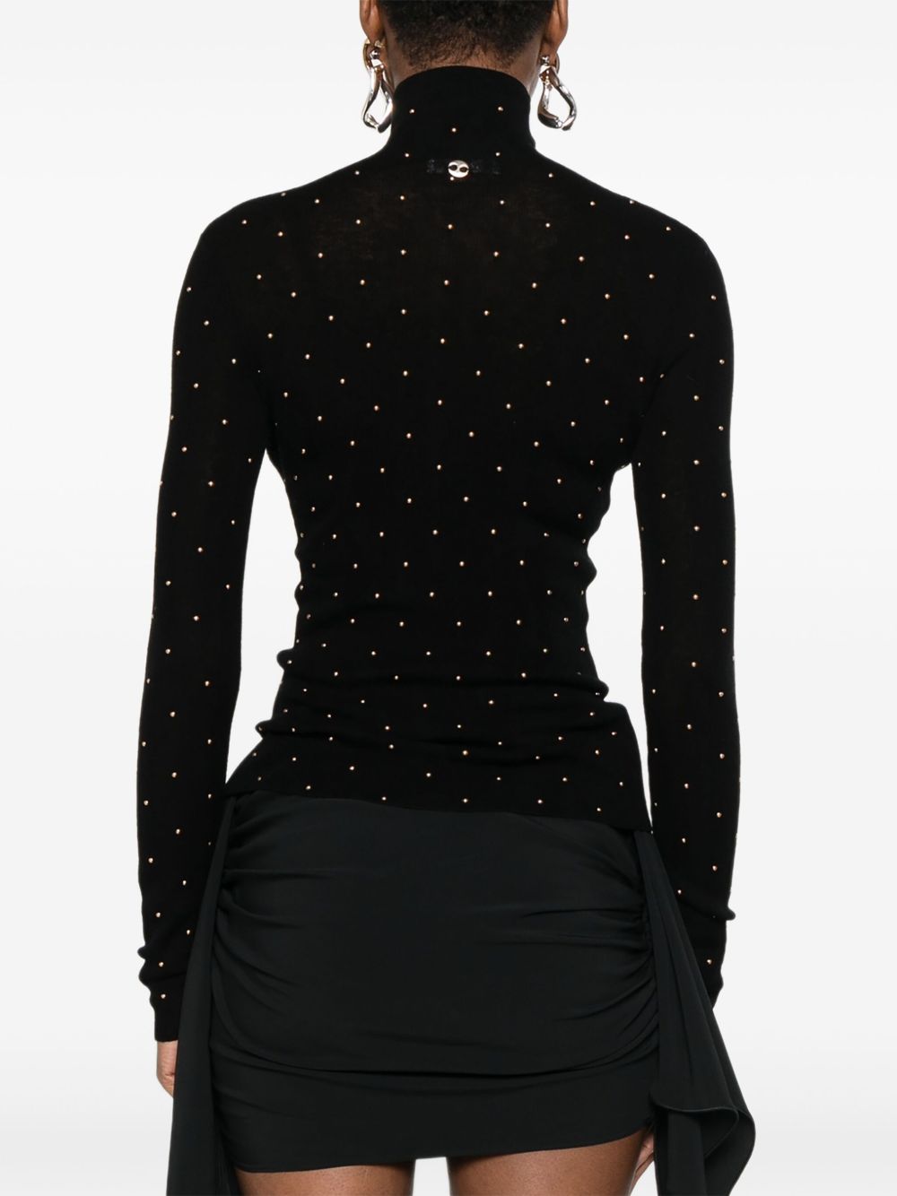 Maglione con borchie in nero Rabanne - donna 