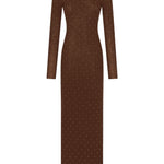 Abito in maglia con cristalli in marrone Rabanne - donna 