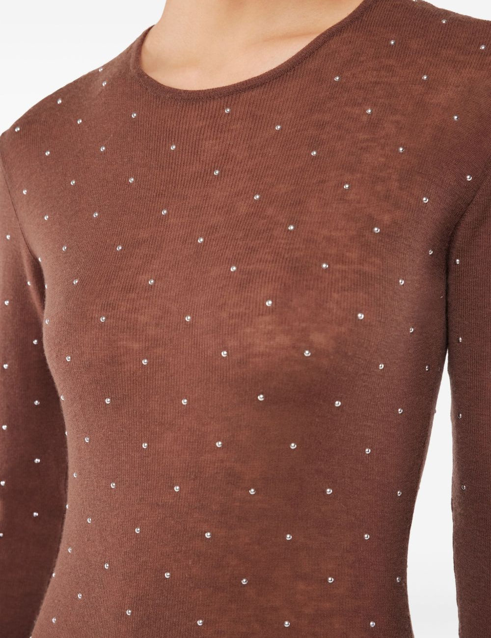 Abito in maglia con cristalli in marrone Rabanne - donna 