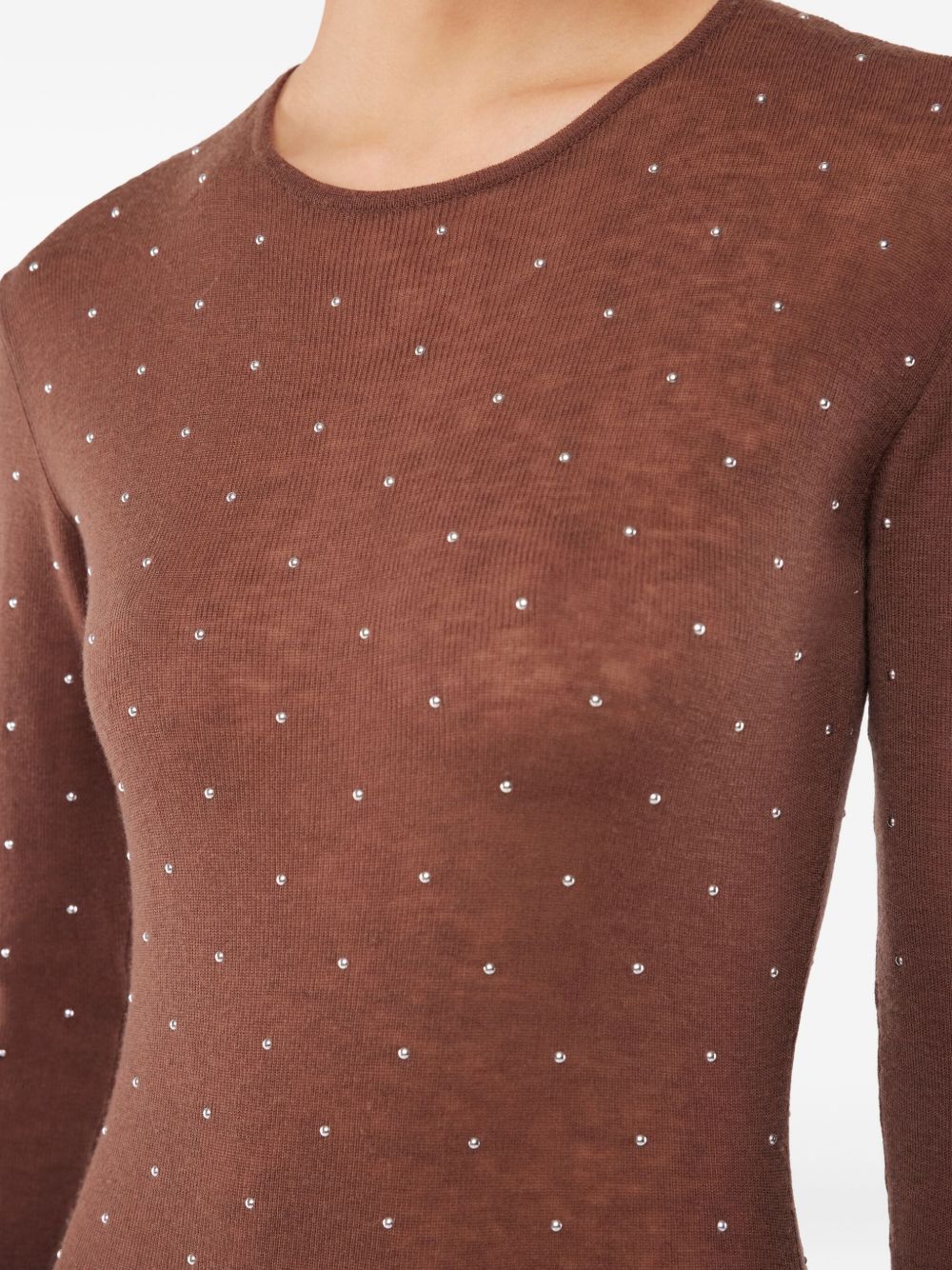 Abito in maglia con cristalli in marrone Rabanne - donna 