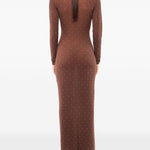 Abito in maglia con cristalli in marrone Rabanne - donna 